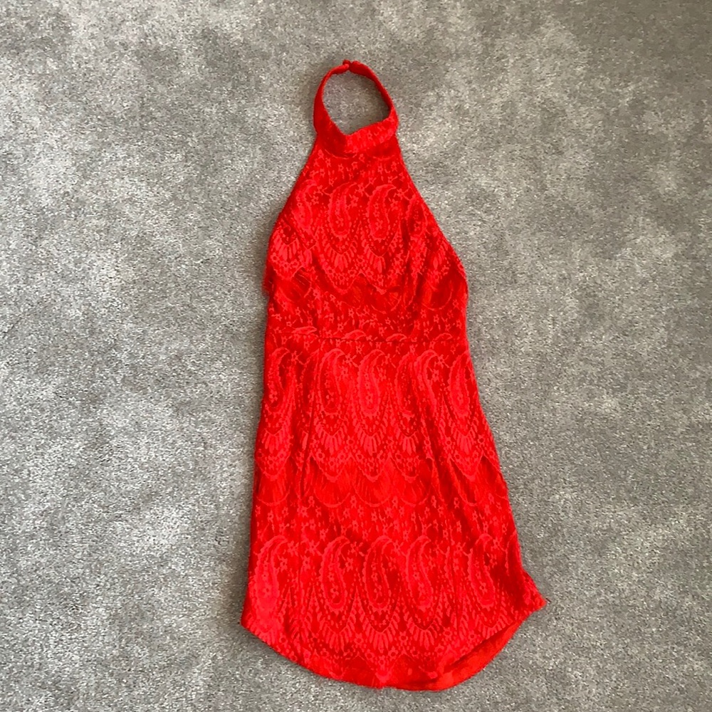 Red Halter Mini Dress